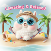 Llama Relax Beach Blue Glasses