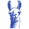 Blue Dog Silhouette Motif