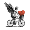 Heart Angel on Bicycle
