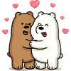 Hugging bears with hearts
