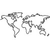World Map Line Art
