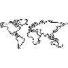 Neon World Map Outline Tee