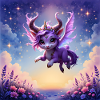 Lila Drache Mondflug