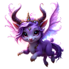Dragon violet avec couronne