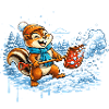 Chipmunks shoveling snow – winter fun