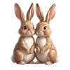 Rabbit Duo Cuddle Picture