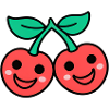 Kawaii-style cherry duo