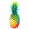 Rainbow Pineapple Illustration