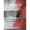Red Brush Stripe on Gray Background