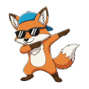 Cool Dabbing Fox Sunglasses Cartoon-Kunst