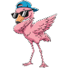 Cool Dabbing Flamingo Sunglasses Cartoon Art