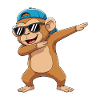 Cool Dabbing Monkey Sunglasses Cartoon-Kunst