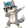 Cool Dabbing Wolf Sunglasses Cartoon Art