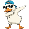 Cool Dabbing Duck Sunglasses Cartoon Art