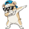 Cool Dabbing Bulldog Sunglasses Cartoon Art