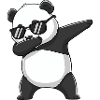 Cool Dabbing Panda Sunglasses Cartoon Art