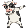 Cool Dabbing Cow Sunglasses Cartoon Art