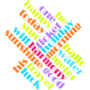 Farbenfrohes Wort-Quilt Muster