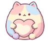 Pastel Kitten Heart Kawaii Cat