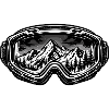 Mountains in ski goggle design