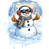 Cooler Schneemann mit Sonnenbrille – Winterspaß
