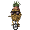 Cool Pineapple Rides Unicycle Vibes