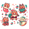Festive Red Pandas