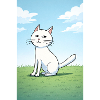 Chat blanc au regard espiègle