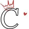 Letter c crown heart