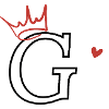 Letter g crown heart