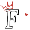 Buchstabe f Kronenherz