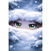 Anime eyes in the snow flurry