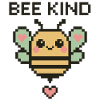 Bee Kind - Pixelbiene mit Herzchen