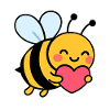 Happy bee with heart