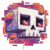 Pixel Skull – Anime Manga Digital Motif