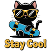 Chat patineur Reste Cool