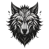Night Stylized Wolf