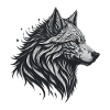 Geometrischer Schwarzer Wolf