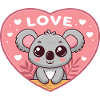 Coeur Koala Amour Doux