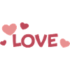 LOVE and Pastel Hearts Fancy Drawing