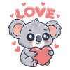 Koala Heart Love Soft Drawing
