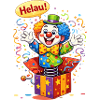 Funny Clown Says HELAU – Carnival Motif