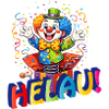 Funny Clown Says HELAU – Carnival Motif