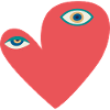 Surreal Heart with Eyes