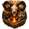 Firehorn Skull in Wolf Pack
