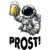 Astronaut with beer glass