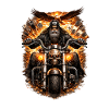 Flammender Schädel Biker