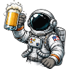 Astronaut mit Bierglas