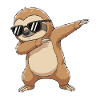 Cool Dabbing Sloth Sunglasses Cartoon Art