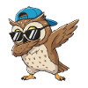 Cool Dabbing Owl Sunglasses Cartoon Art